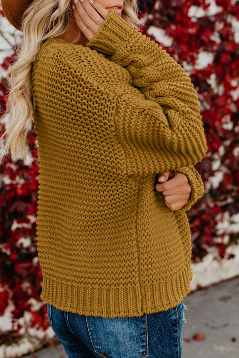 Open Front Chunky Knit Cardigan